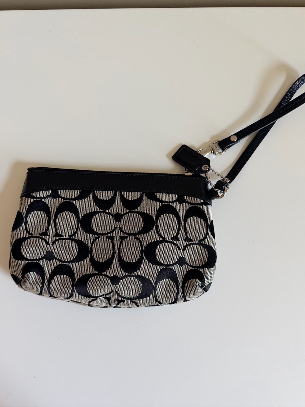 COACH Black Signature Canvas Wristlet - Picture 2 of 5